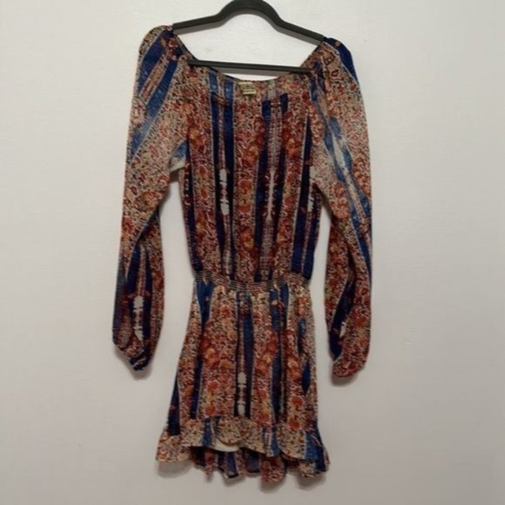 Show Me Your MuMu Off the Shoulder Long Sleeve Mini Floral Dress Size M